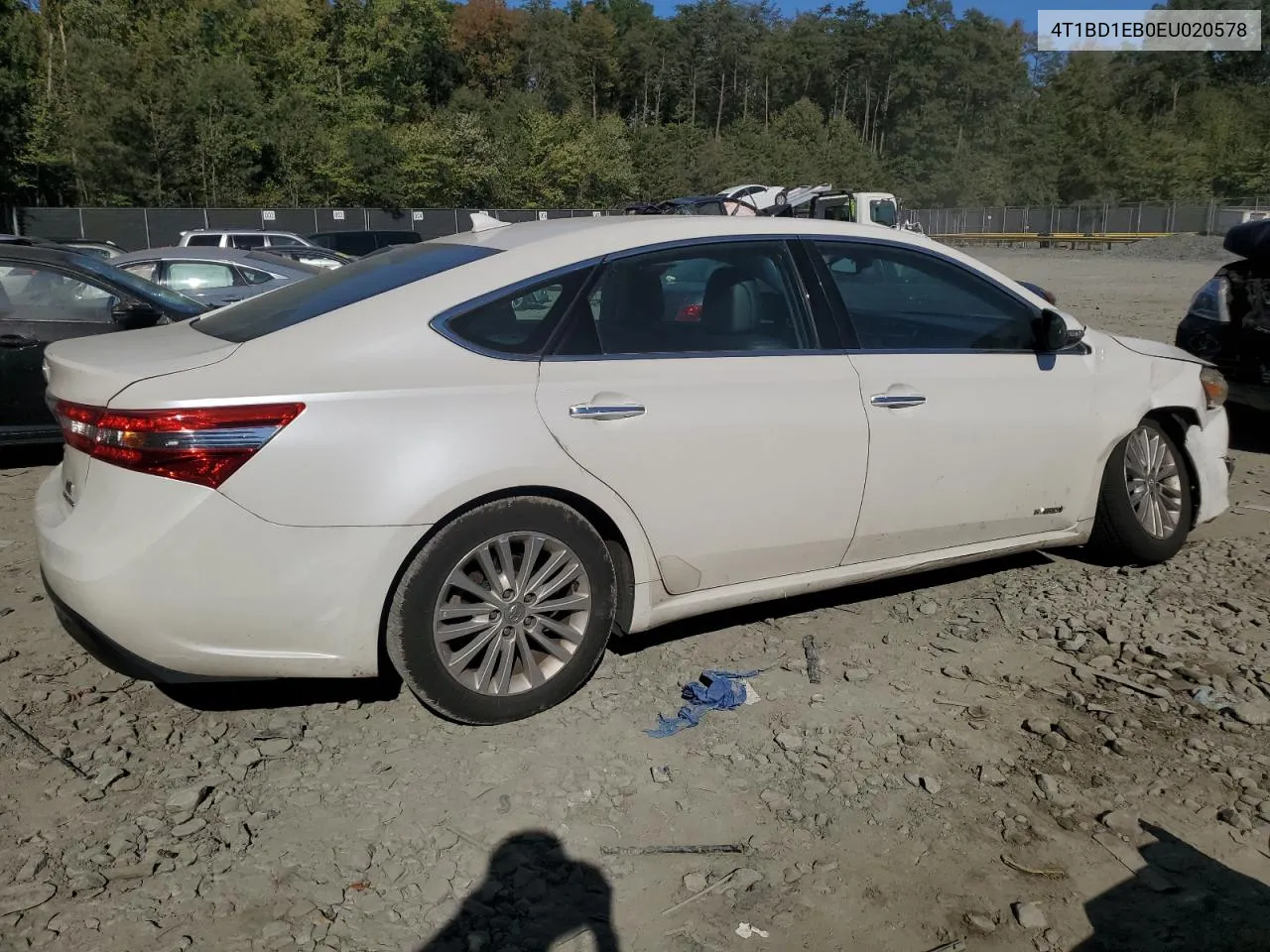 2014 Toyota Avalon Hybrid VIN: 4T1BD1EB0EU020578 Lot: 75168874