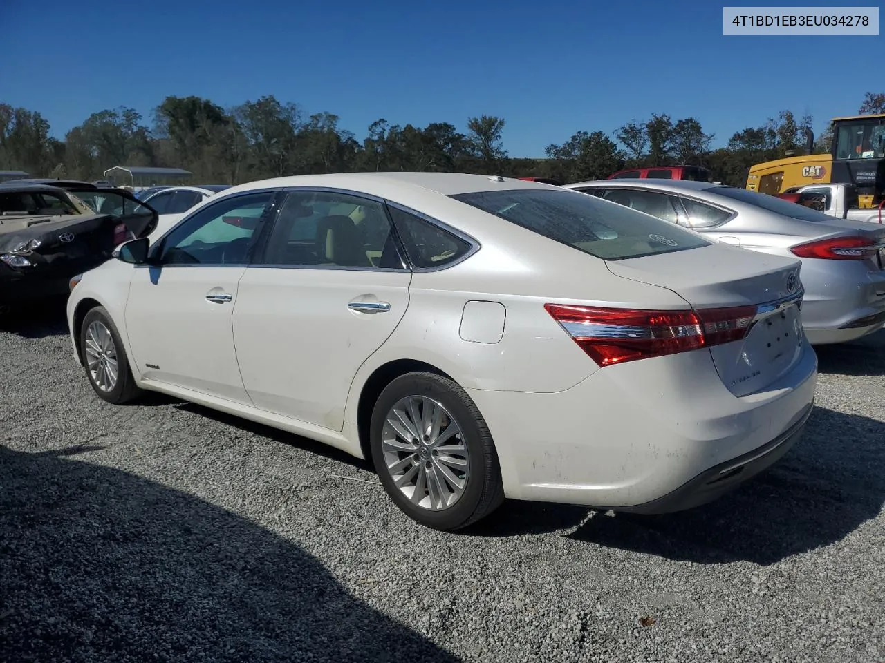 2014 Toyota Avalon Hybrid VIN: 4T1BD1EB3EU034278 Lot: 75172604