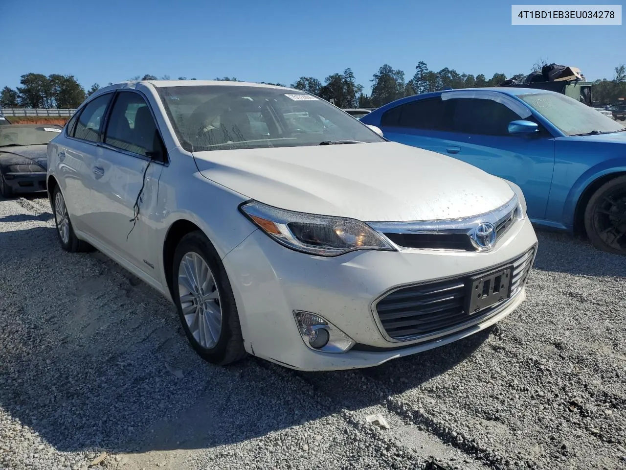 2014 Toyota Avalon Hybrid VIN: 4T1BD1EB3EU034278 Lot: 75172604