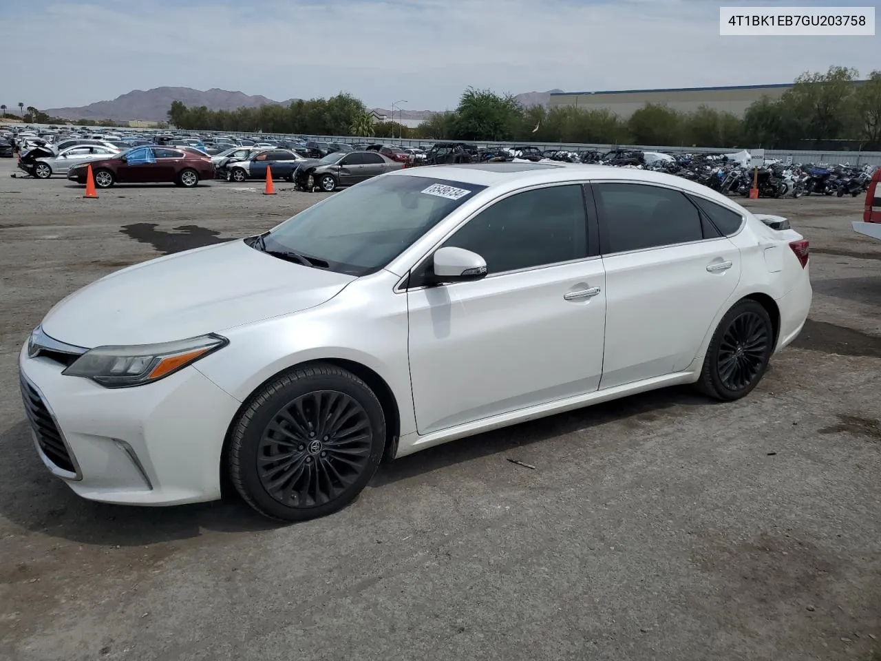 2016 Toyota Avalon Xle VIN: 4T1BK1EB7GU203758 Lot: 65496134