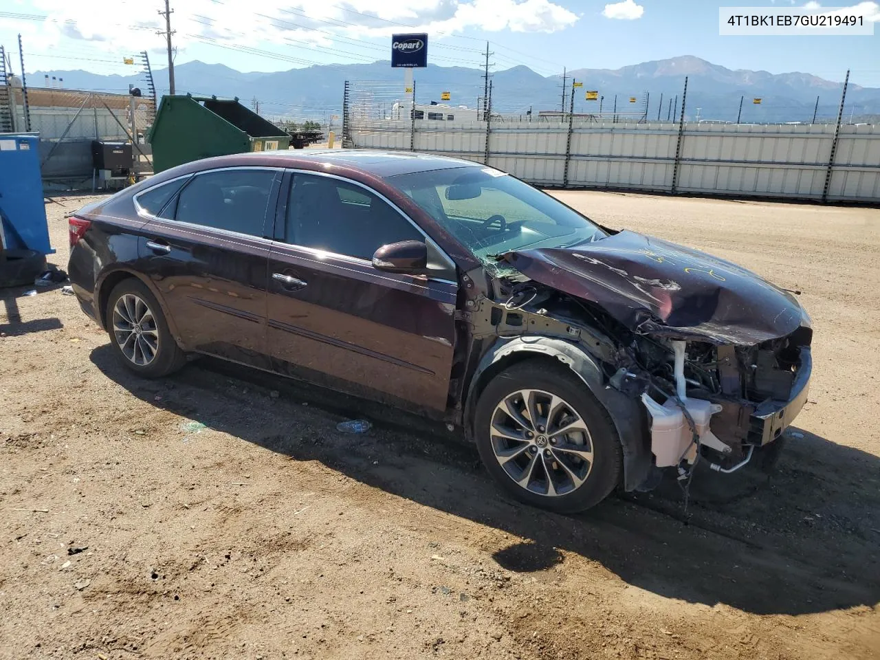 2016 Toyota Avalon Xle VIN: 4T1BK1EB7GU219491 Lot: 72380634