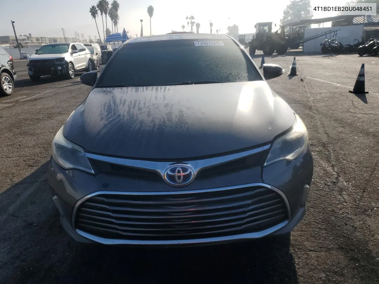 2016 Toyota Avalon Hybrid VIN: 4T1BD1EB2GU048451 Lot: 73067444