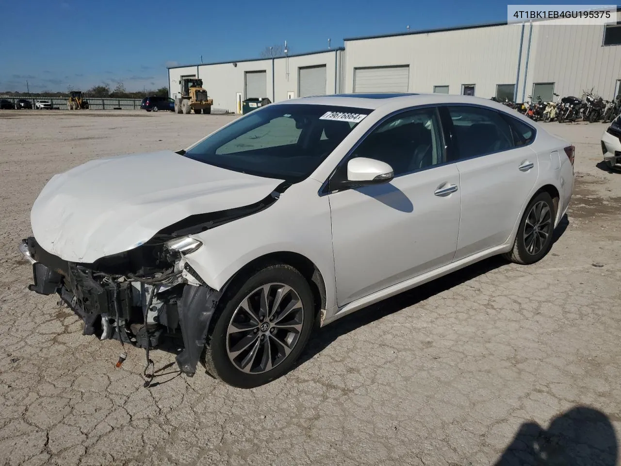 2016 Toyota Avalon Xle VIN: 4T1BK1EB4GU195375 Lot: 79676864