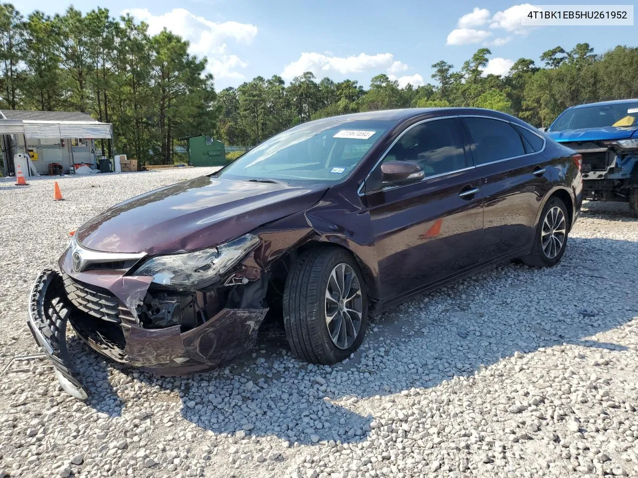 2017 Toyota Avalon Xle VIN: 4T1BK1EB5HU261952 Lot: 72362484