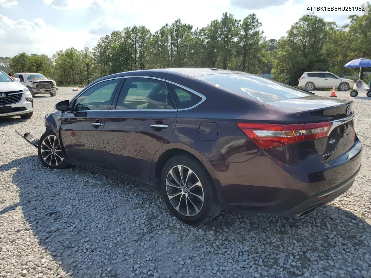 2017 Toyota Avalon Xle VIN: 4T1BK1EB5HU261952 Lot: 72362484