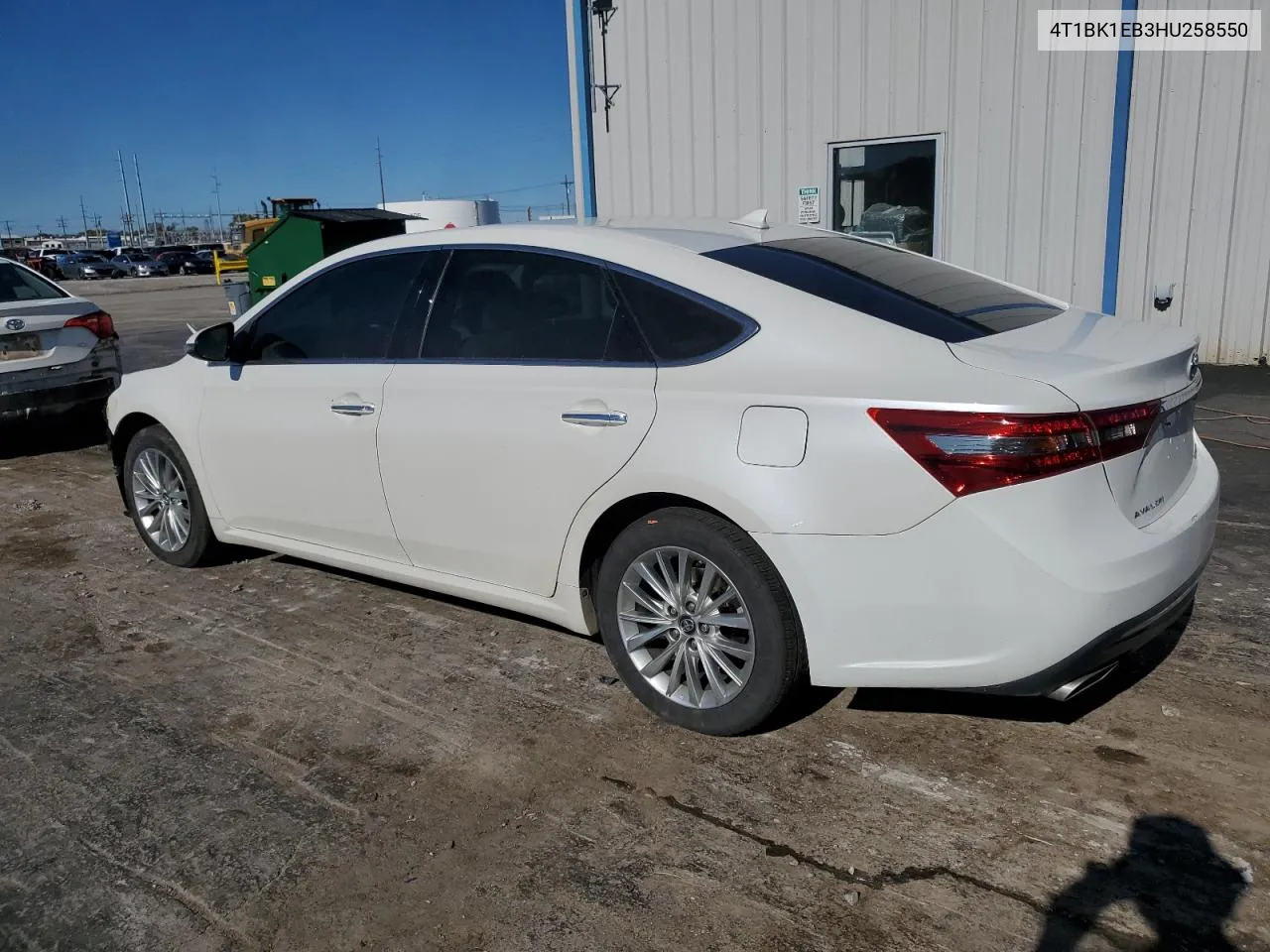 2017 Toyota Avalon Xle VIN: 4T1BK1EB3HU258550 Lot: 80987024