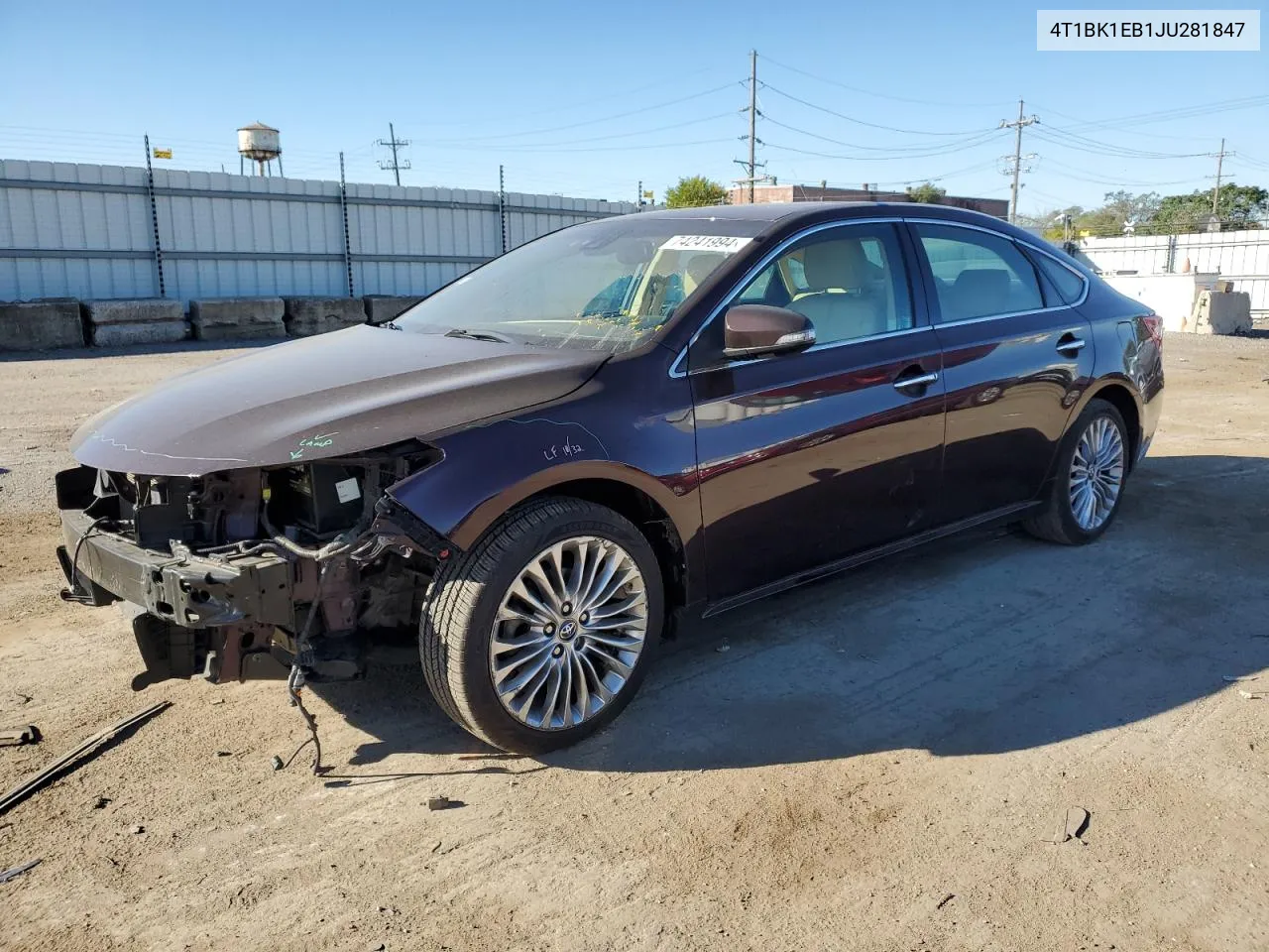 2018 Toyota Avalon Xle VIN: 4T1BK1EB1JU281847 Lot: 74241994