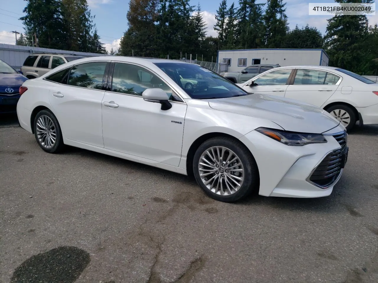 2019 Toyota Avalon Xle VIN: 4T1B21FB4KU002049 Lot: 70746394