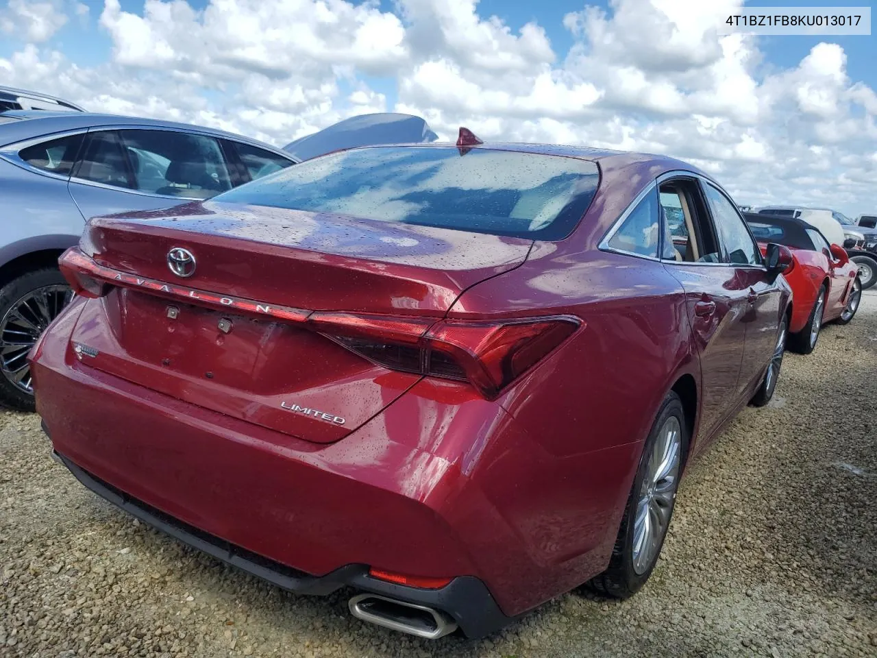 2019 Toyota Avalon Xle VIN: 4T1BZ1FB8KU013017 Lot: 74062824