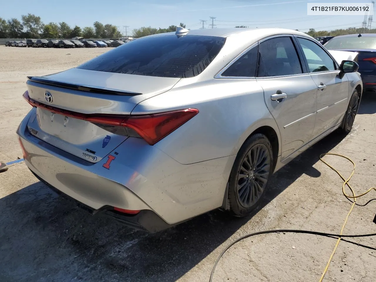 2019 Toyota Avalon Xle VIN: 4T1B21FB7KU006192 Lot: 74093084