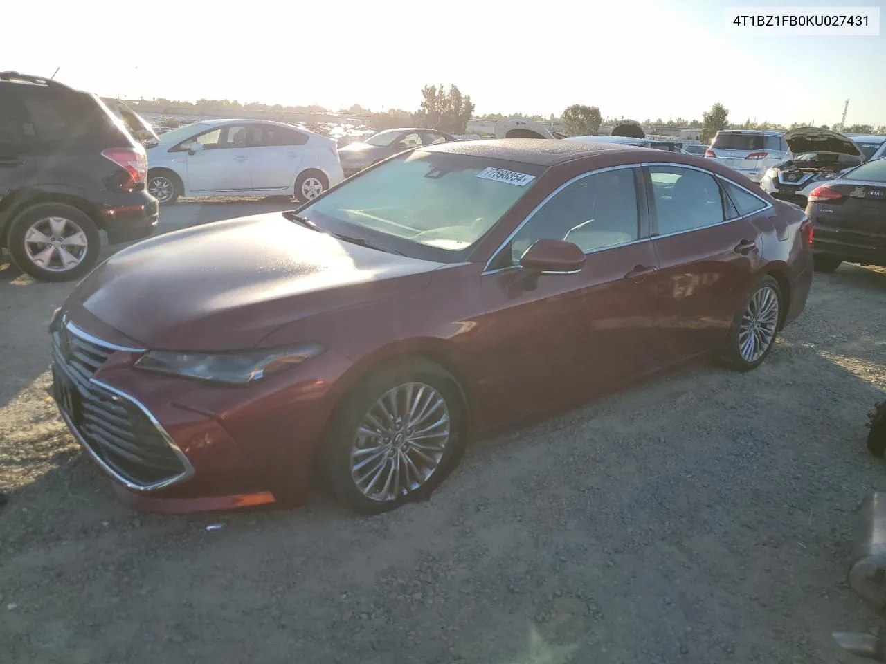 2019 Toyota Avalon Xle VIN: 4T1BZ1FB0KU027431 Lot: 77598854