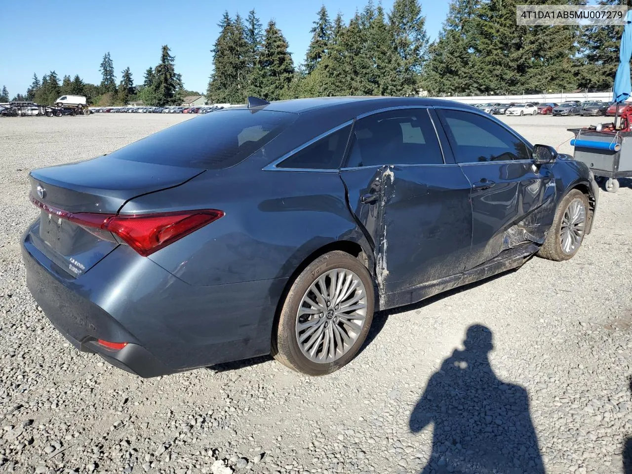 2021 Toyota Avalon Limited VIN: 4T1DA1AB5MU007279 Lot: 72309604