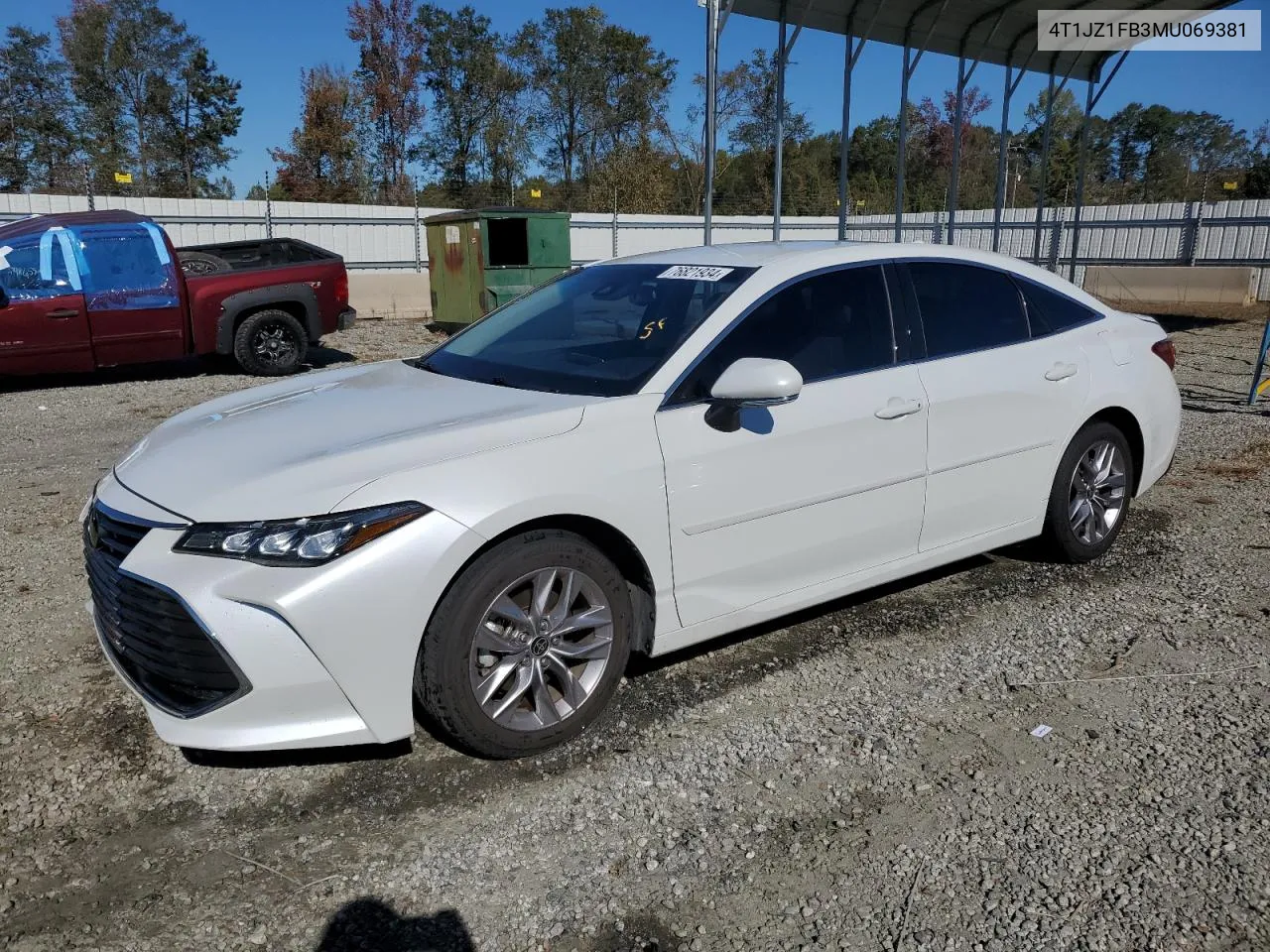 2021 Toyota Avalon Xle VIN: 4T1JZ1FB3MU069381 Lot: 76821934