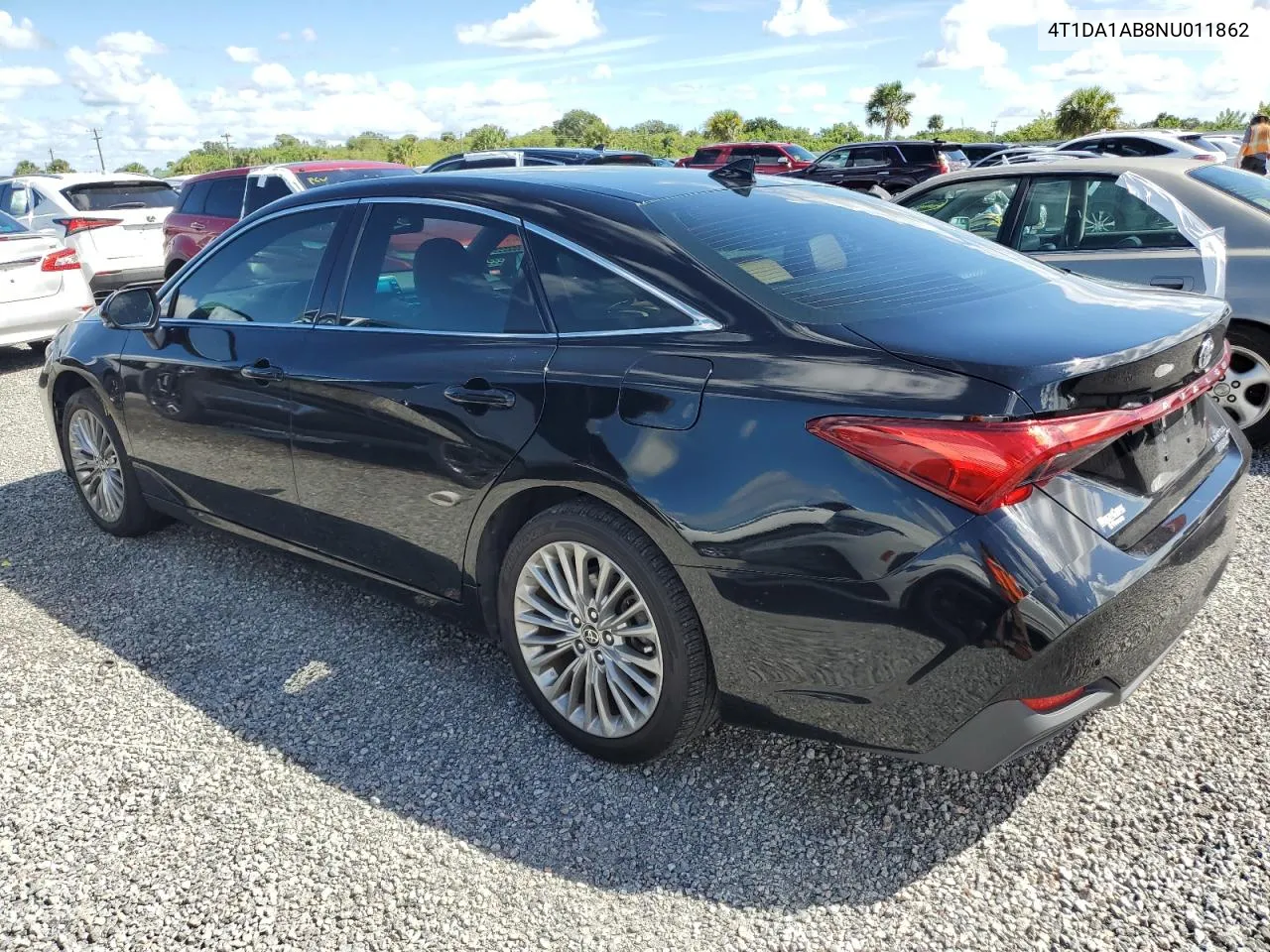 2022 Toyota Avalon Limited VIN: 4T1DA1AB8NU011862 Lot: 74307824