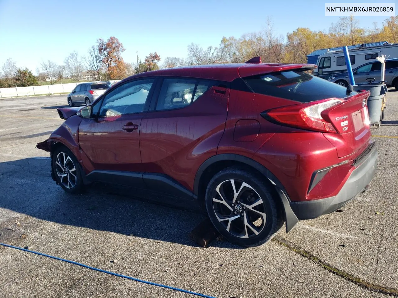 2018 Toyota C-Hr Xle VIN: NMTKHMBX6JR026859 Lot: 80955064