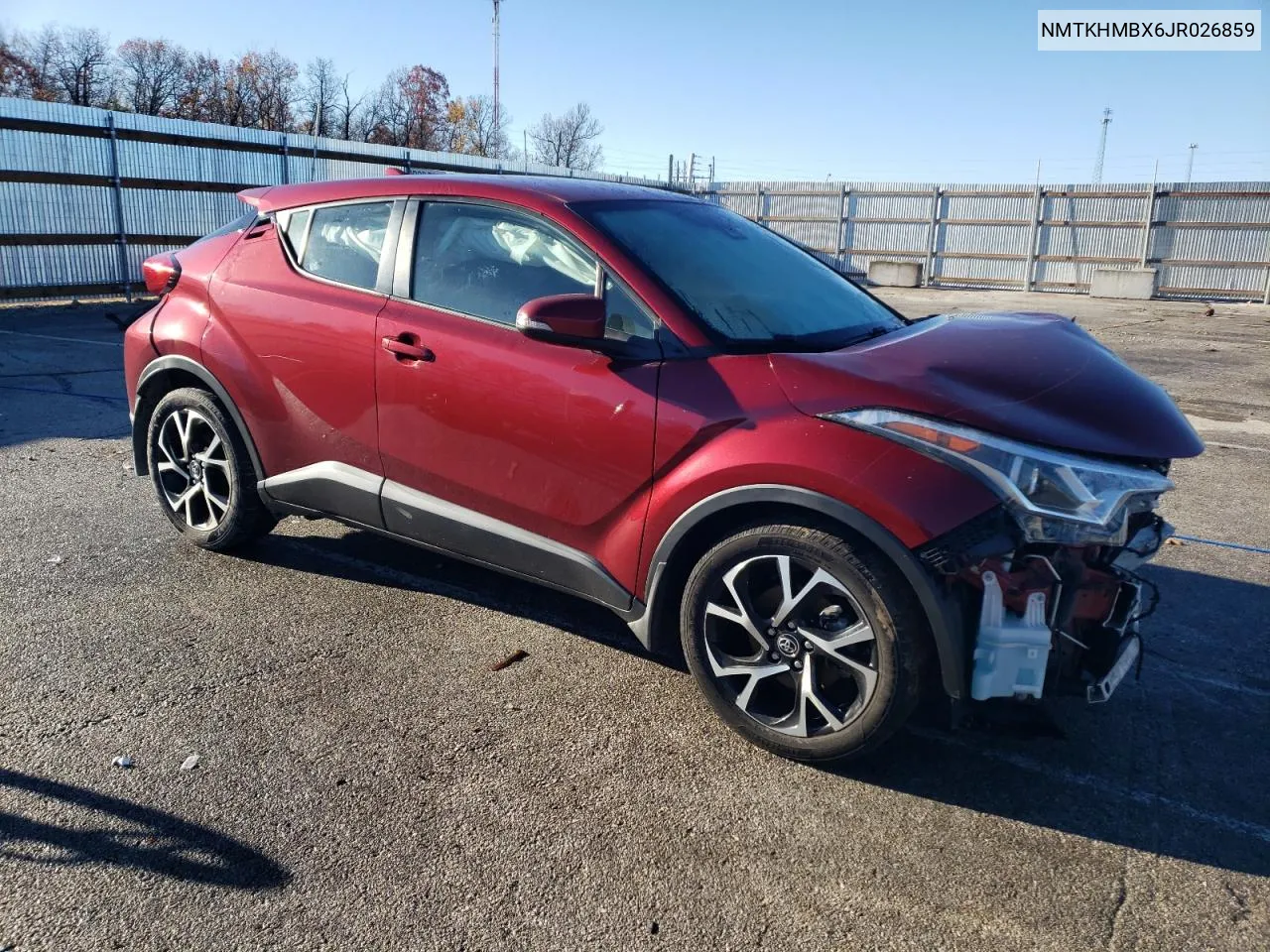 2018 Toyota C-Hr Xle VIN: NMTKHMBX6JR026859 Lot: 80955064