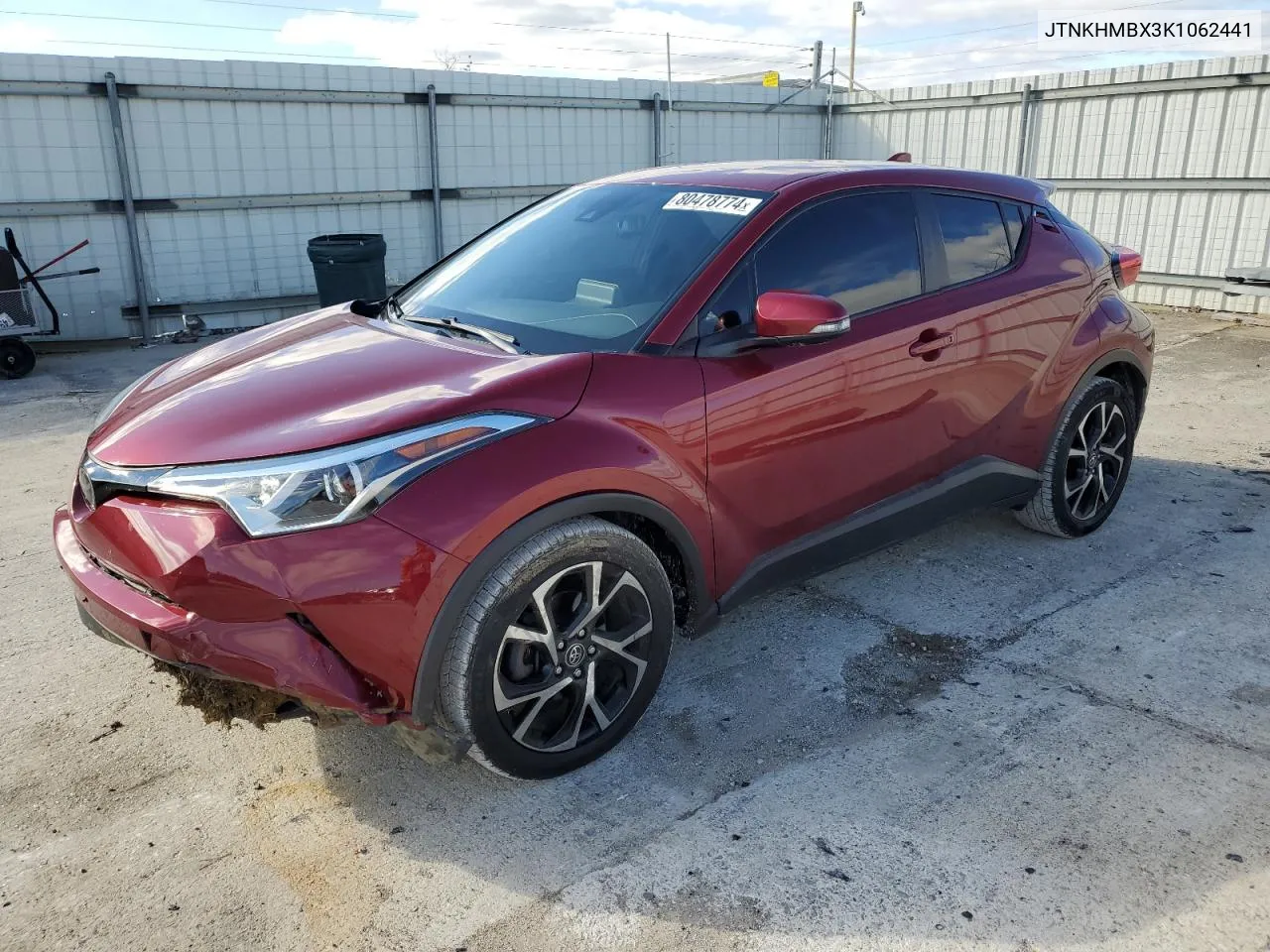 2019 Toyota C-Hr Xle VIN: JTNKHMBX3K1062441 Lot: 80478774