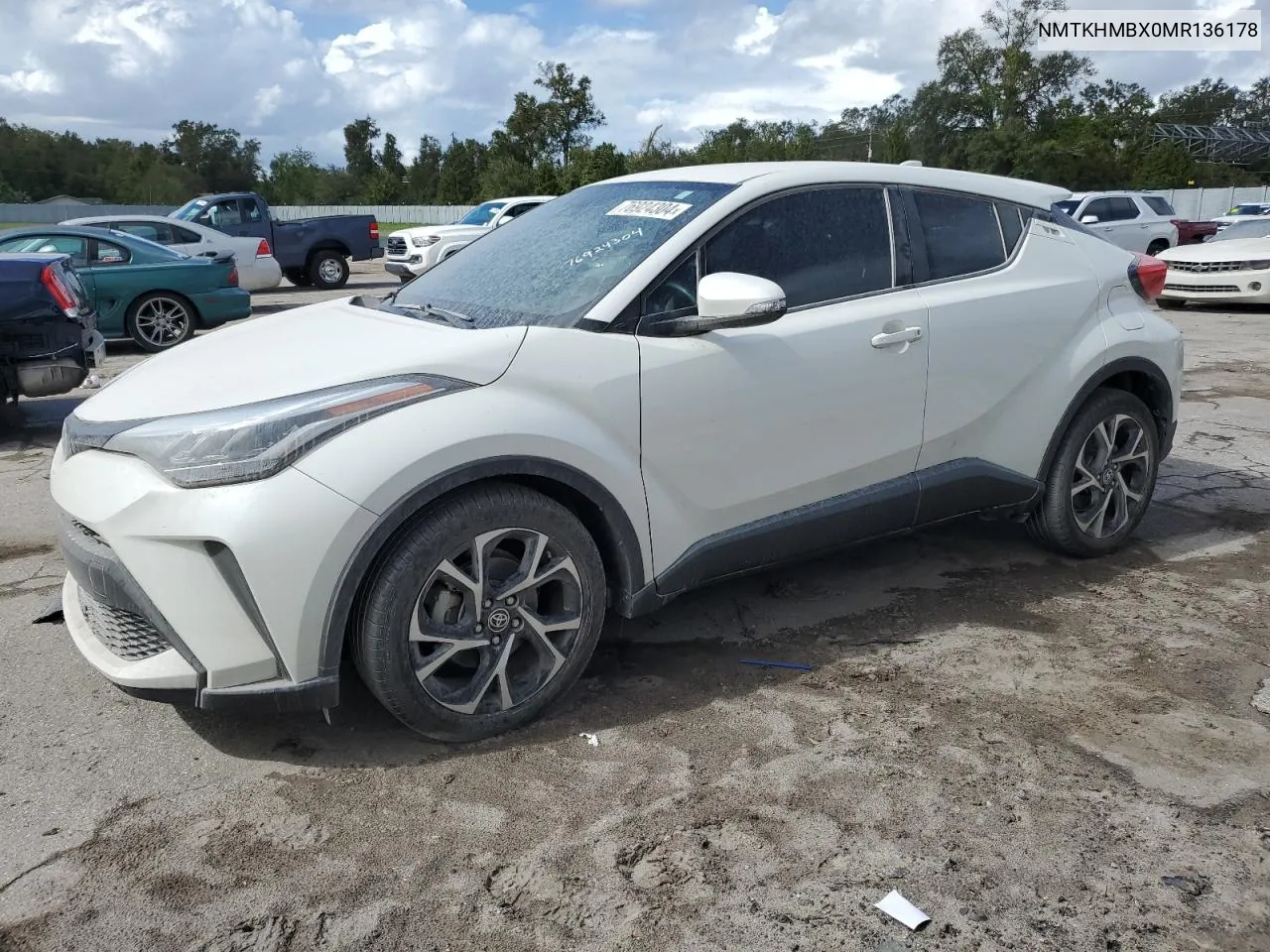 2021 Toyota C-Hr Xle VIN: NMTKHMBX0MR136178 Lot: 76924304