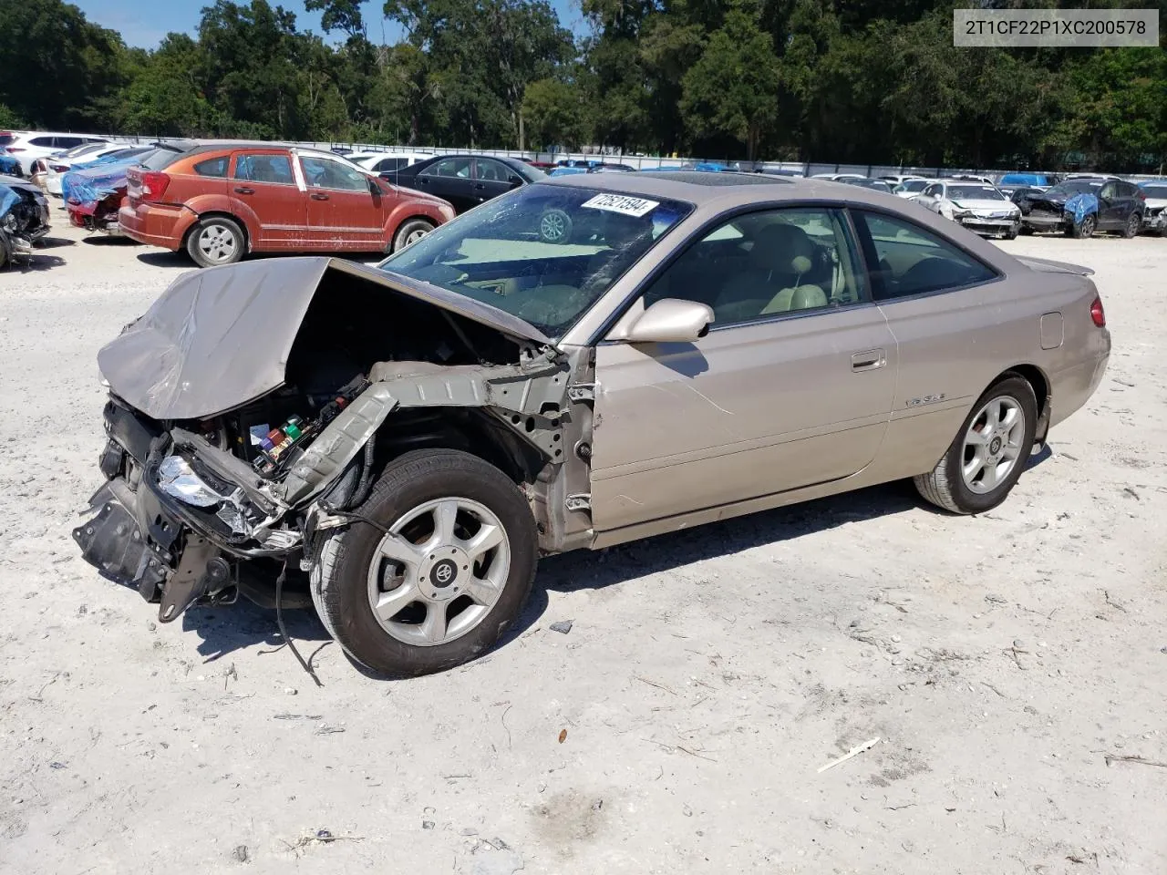 1999 Toyota Camry Solara Se VIN: 2T1CF22P1XC200578 Lot: 72521594