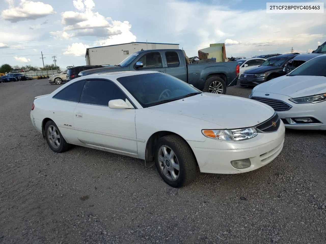 2000 Toyota Camry Solara Se VIN: 2T1CF28P0YC405463 Lot: 67098234