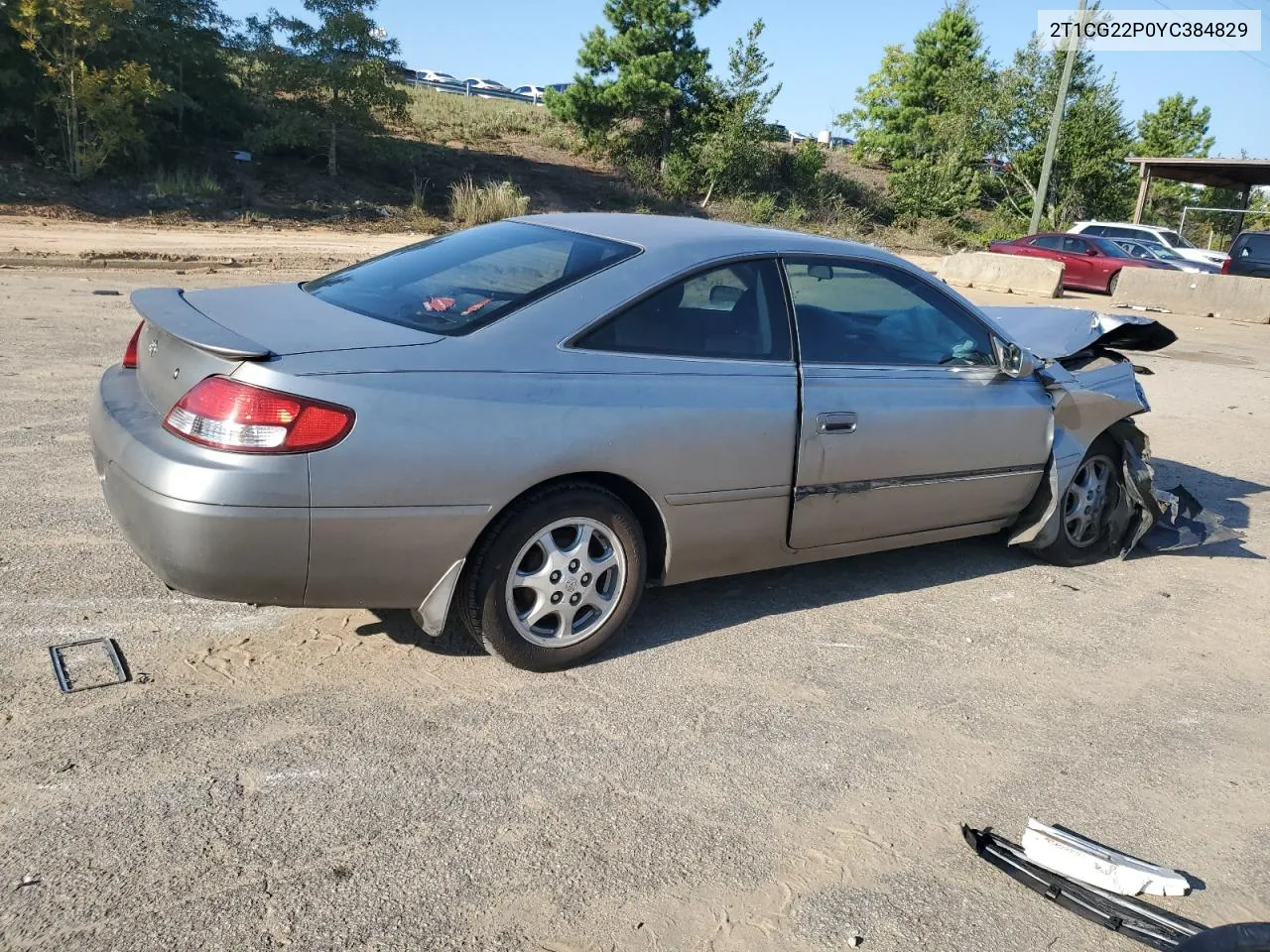 2000 Toyota Camry Solara Se VIN: 2T1CG22P0YC384829 Lot: 68504754