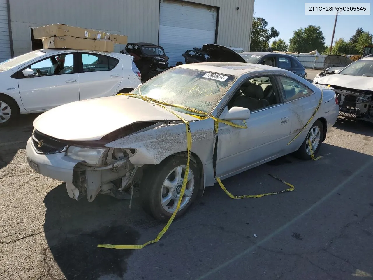 2000 Toyota Camry Solara Se VIN: 2T1CF28P6YC305545 Lot: 70688944