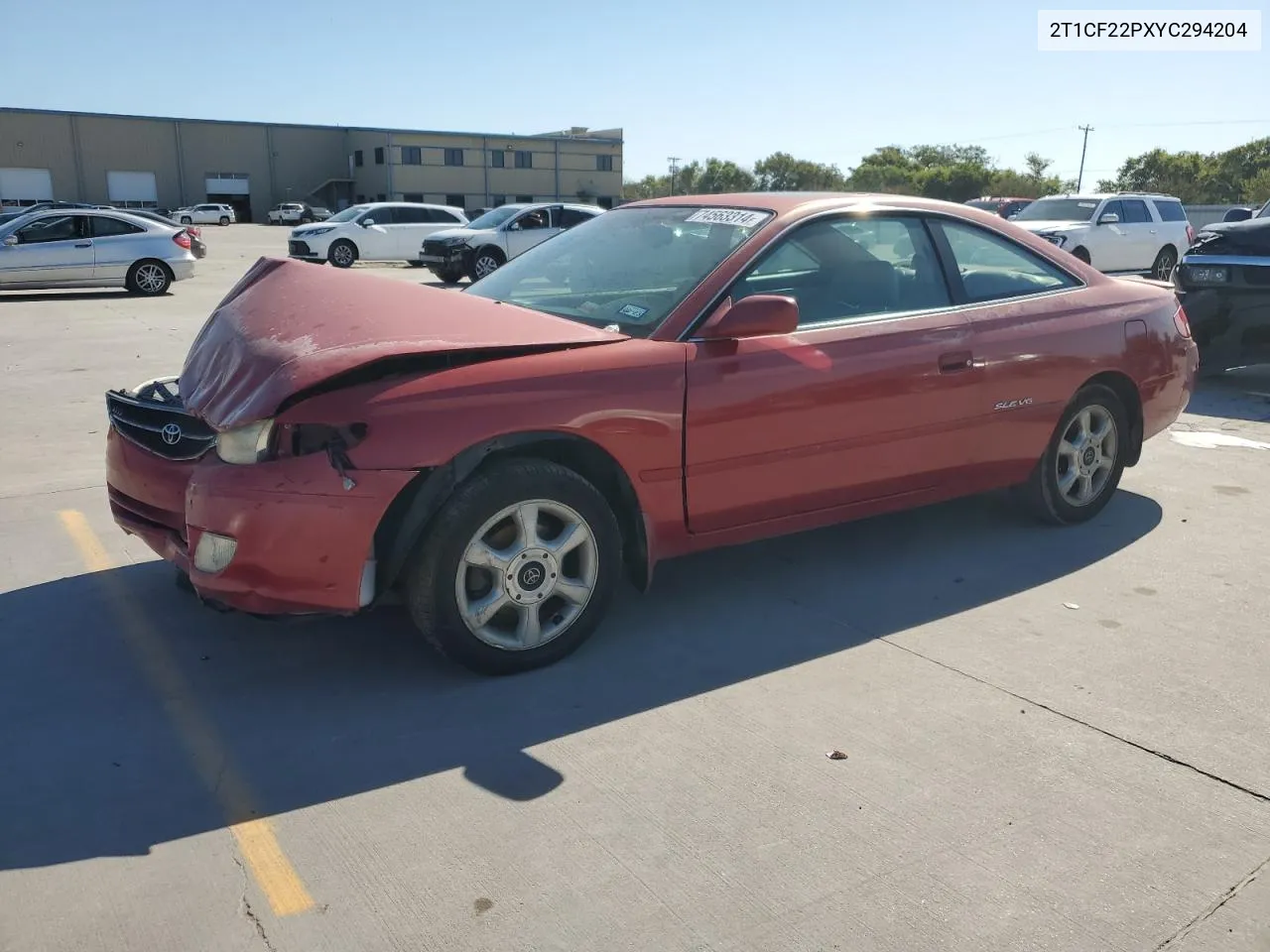 2000 Toyota Camry Solara Se VIN: 2T1CF22PXYC294204 Lot: 74563314