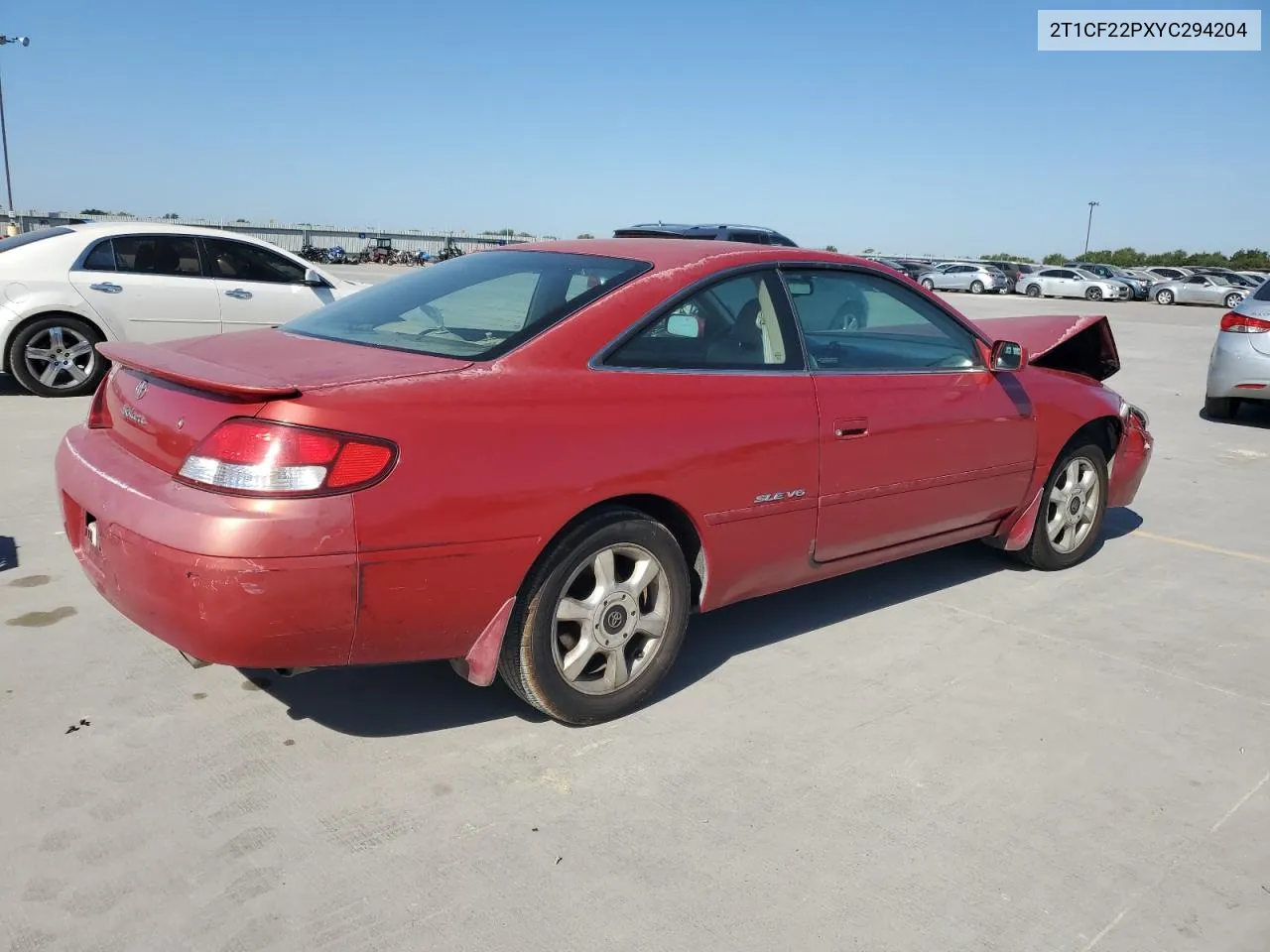 2000 Toyota Camry Solara Se VIN: 2T1CF22PXYC294204 Lot: 74563314