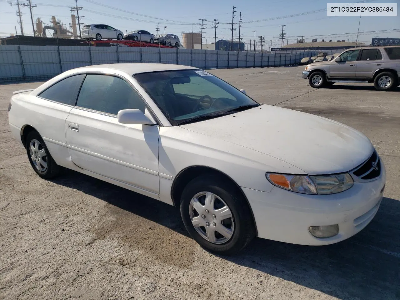 2000 Toyota Camry Solara Se VIN: 2T1CG22P2YC386484 Lot: 75282274