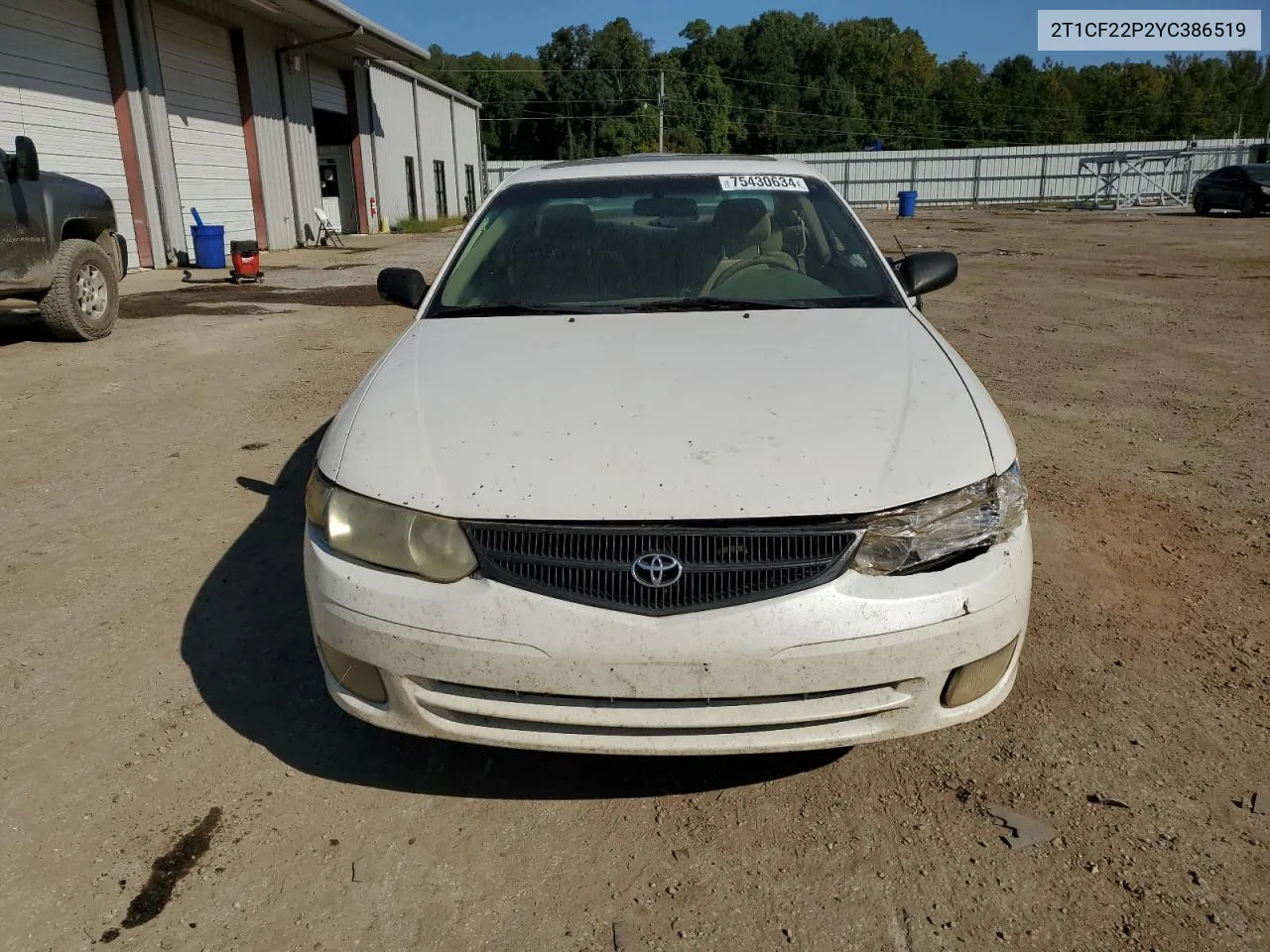 2000 Toyota Camry Solara Se VIN: 2T1CF22P2YC386519 Lot: 75430634