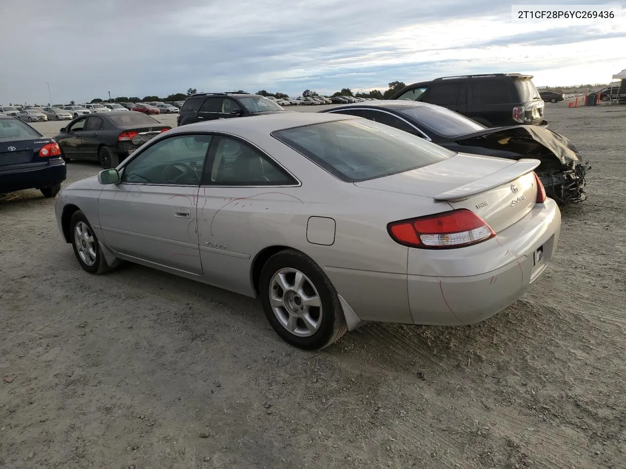 2000 Toyota Camry Solara Se VIN: 2T1CF28P6YC269436 Lot: 75905914