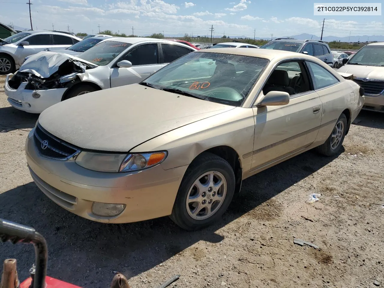 2000 Toyota Camry Solara Se VIN: 2T1CG22P5YC392814 Lot: 75952974