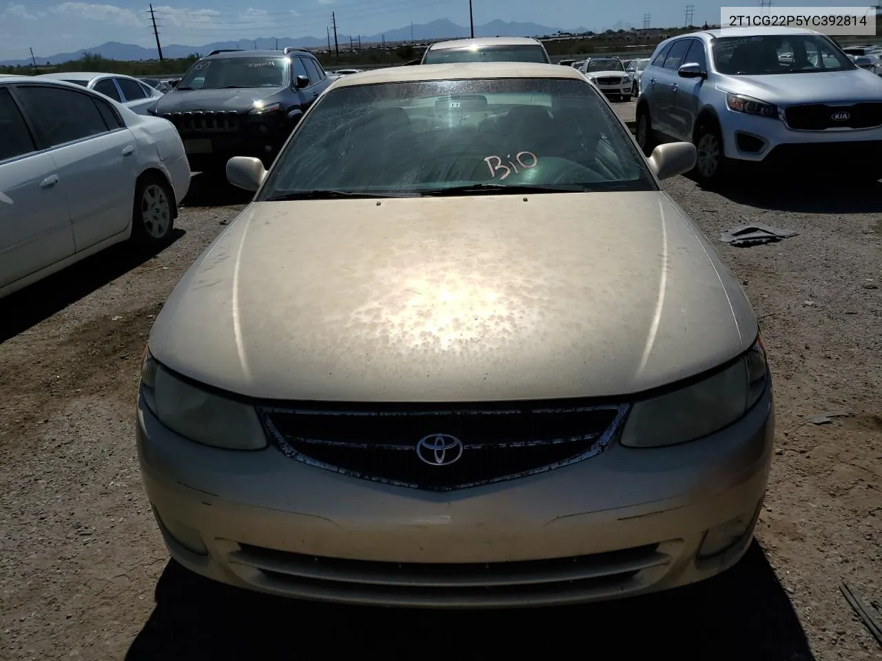 2000 Toyota Camry Solara Se VIN: 2T1CG22P5YC392814 Lot: 75952974