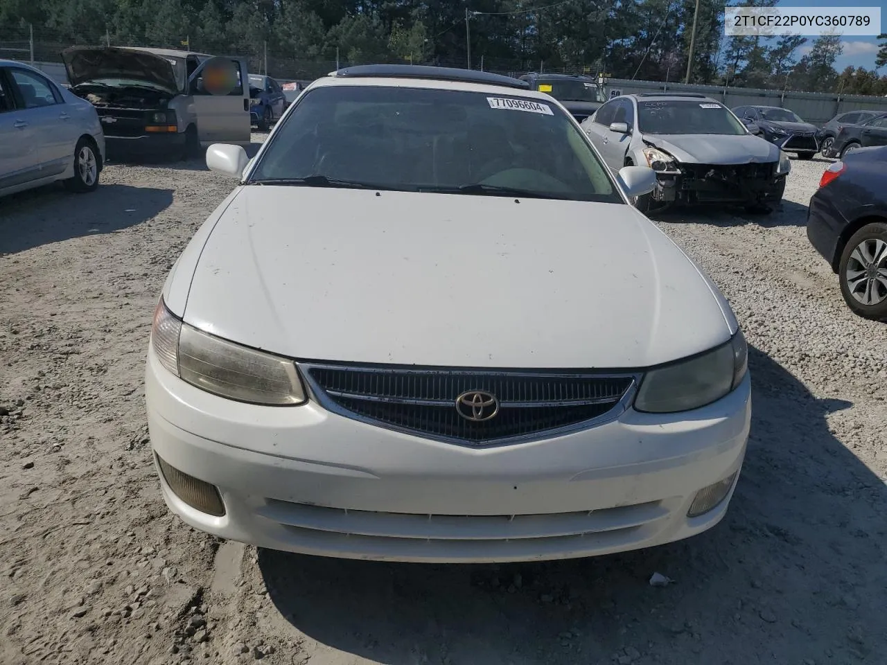 2000 Toyota Camry Solara Se VIN: 2T1CF22P0YC360789 Lot: 77096604