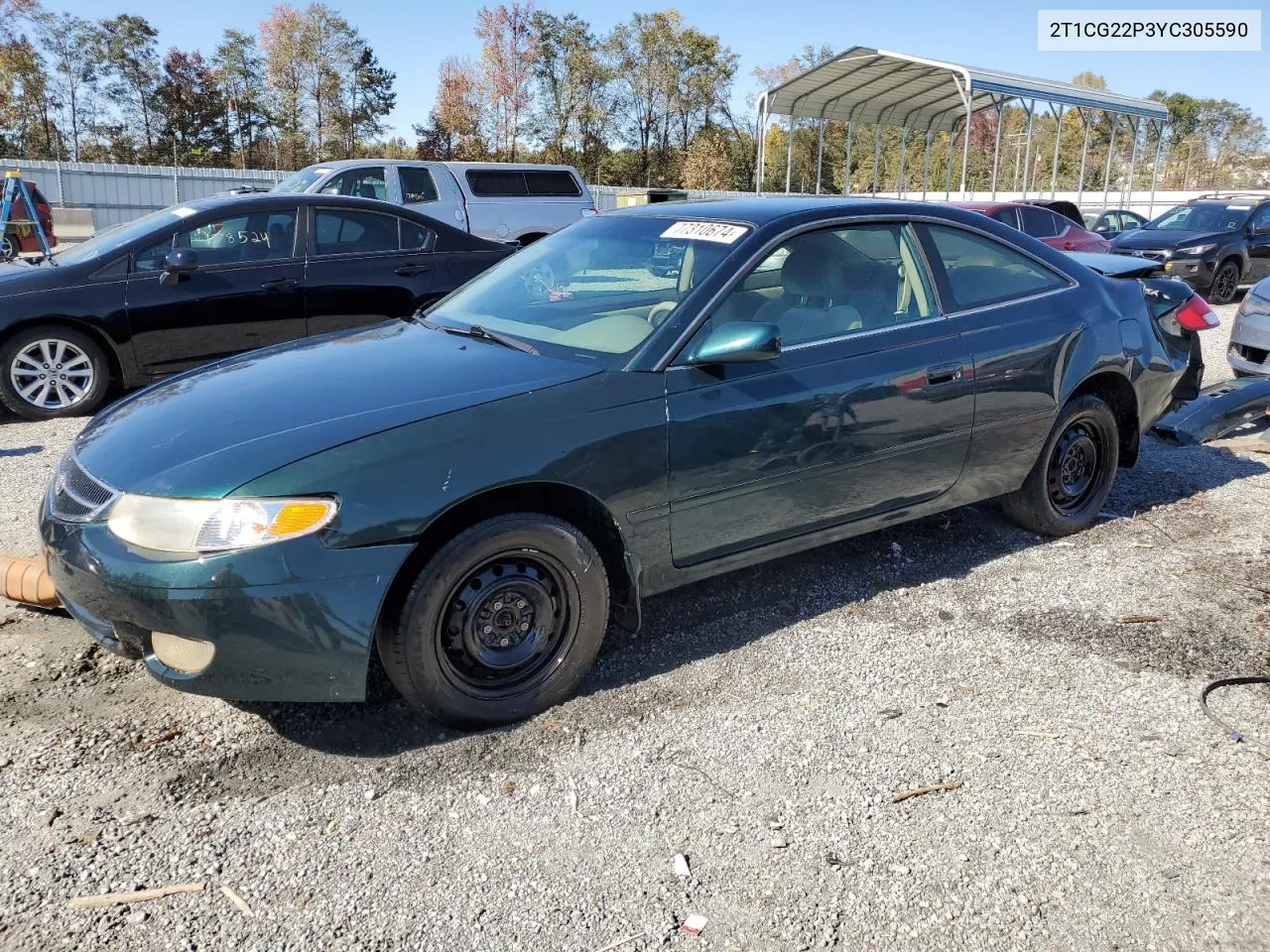 2000 Toyota Camry Solara Se VIN: 2T1CG22P3YC305590 Lot: 77310674