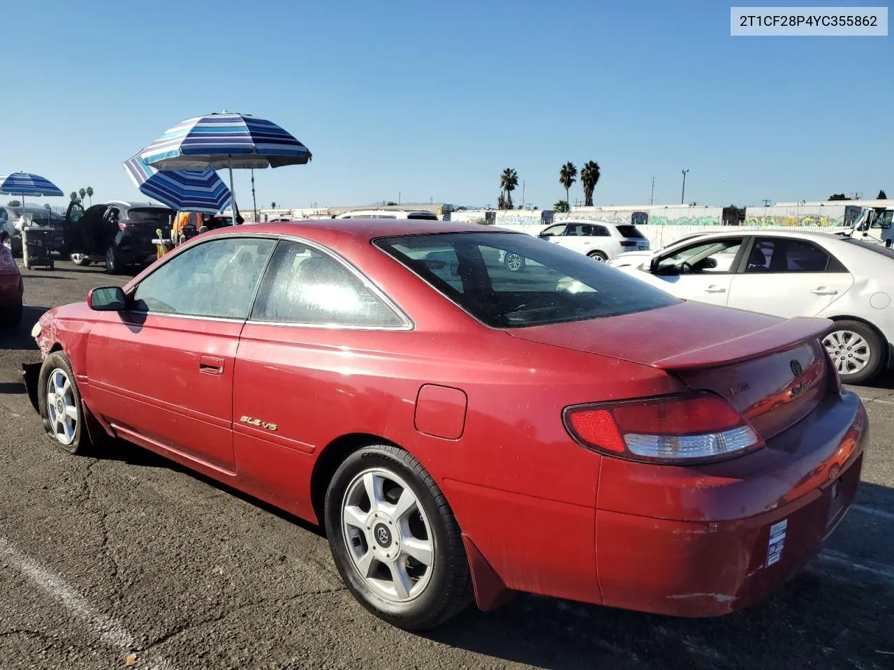 2000 Toyota Camry Solara Se VIN: 2T1CF28P4YC355862 Lot: 77814574