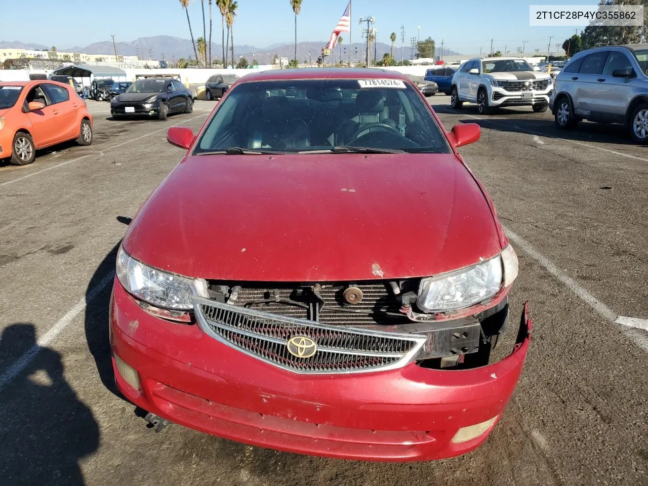 2000 Toyota Camry Solara Se VIN: 2T1CF28P4YC355862 Lot: 77814574