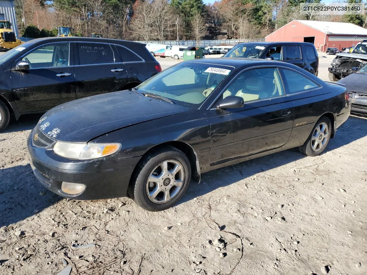 2000 Toyota Camry Solara Se VIN: 2T1CF22P0YC381450 Lot: 79340064