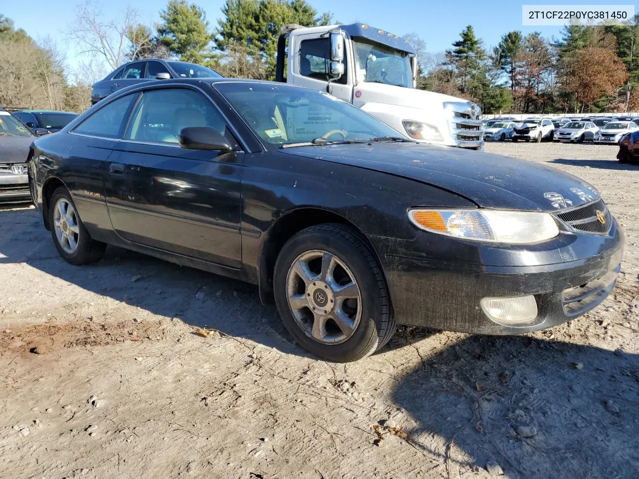 2000 Toyota Camry Solara Se VIN: 2T1CF22P0YC381450 Lot: 79340064