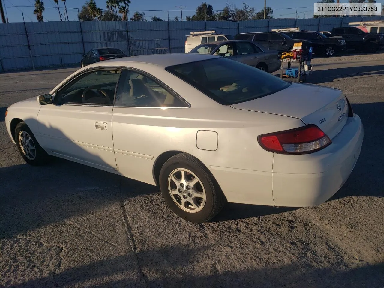 2000 Toyota Camry Solara Se VIN: 2T1CG22P1YC333758 Lot: 79764754