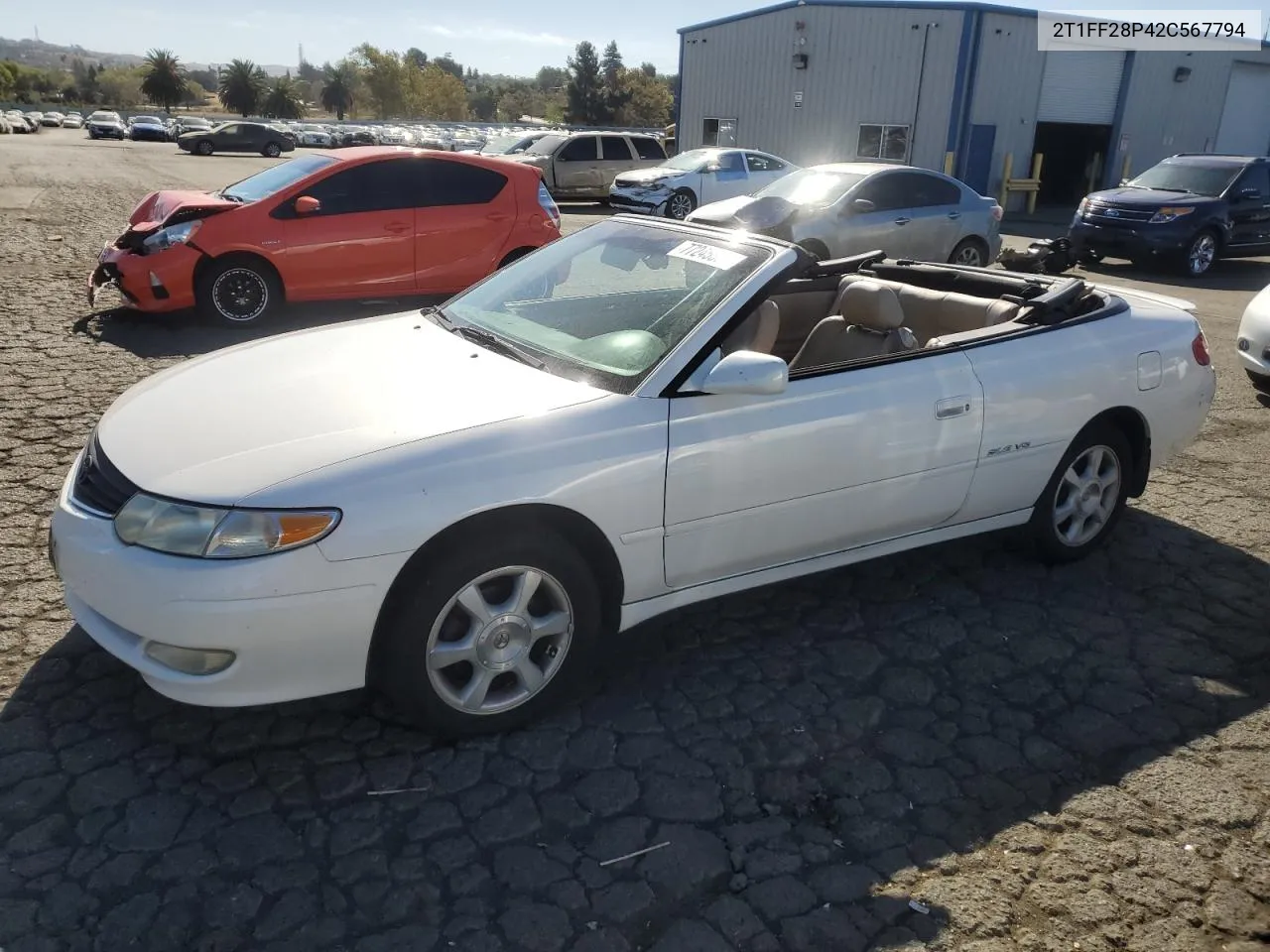 2T1FF28P42C567794 2002 Toyota Camry Solara Se