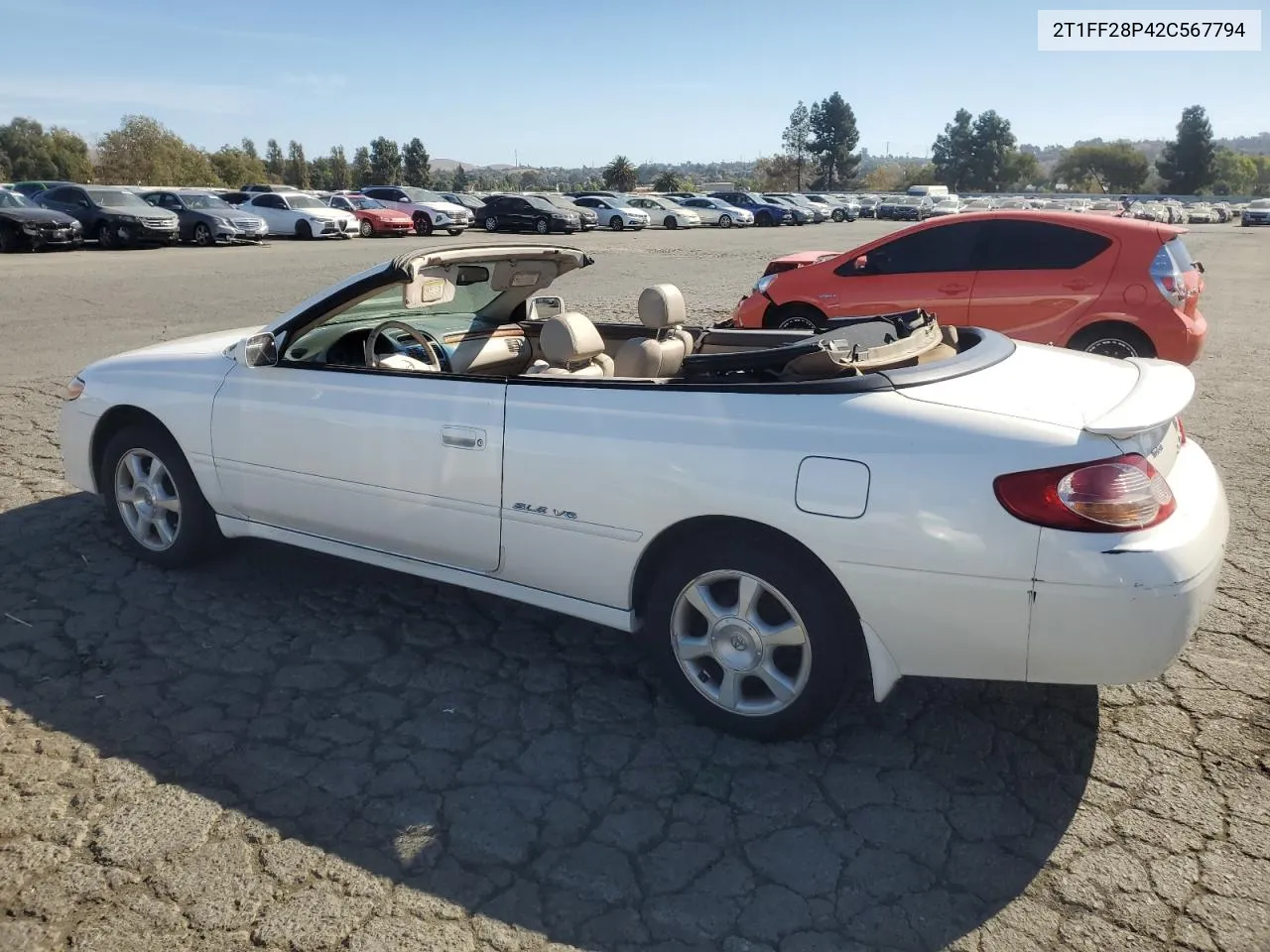 2T1FF28P42C567794 2002 Toyota Camry Solara Se