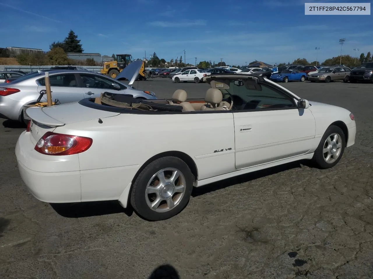 2002 Toyota Camry Solara Se VIN: 2T1FF28P42C567794 Lot: 77245334