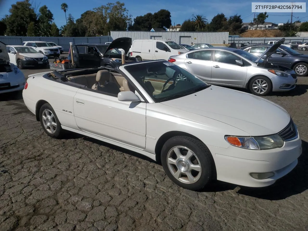 2T1FF28P42C567794 2002 Toyota Camry Solara Se