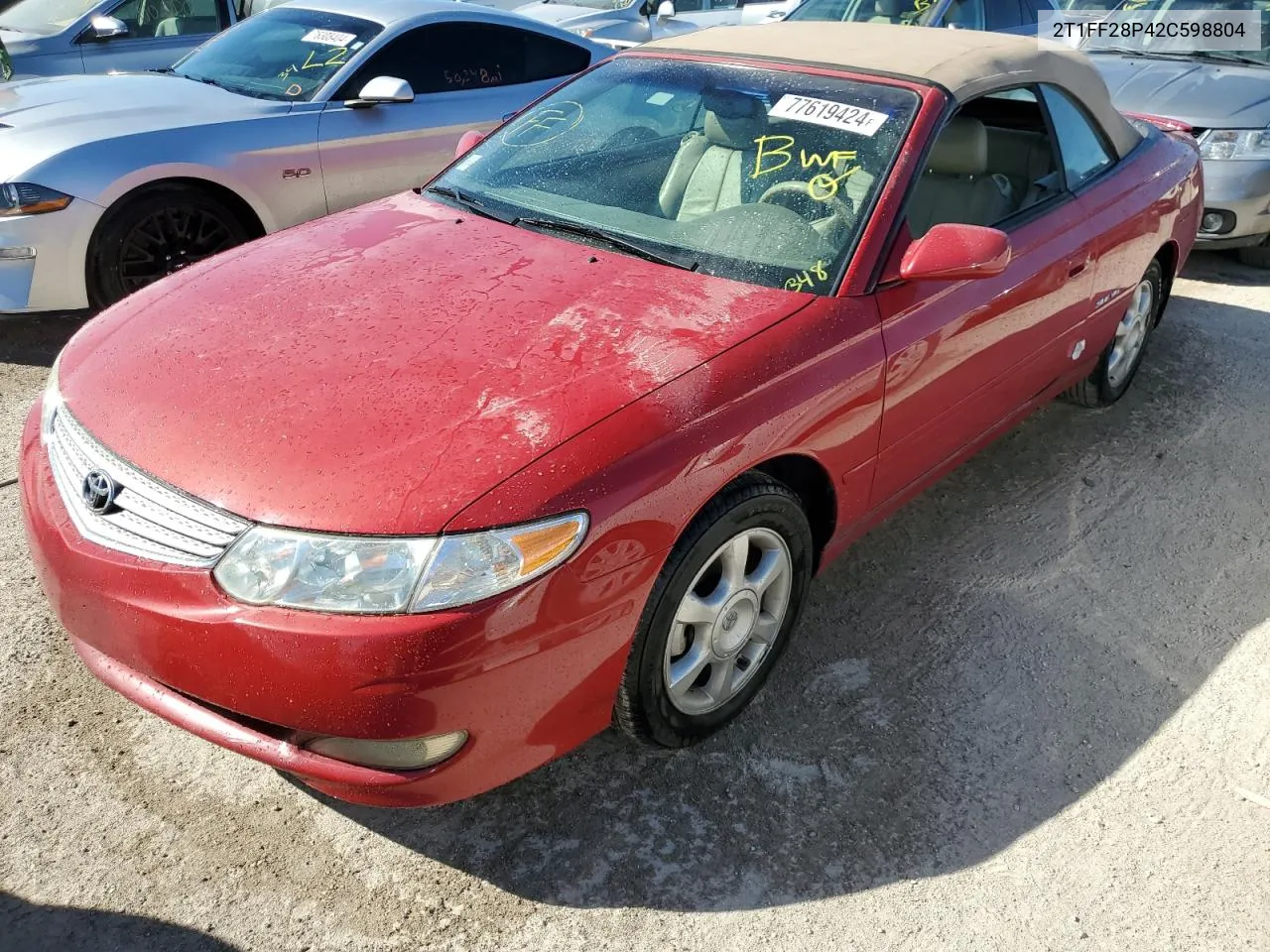 2002 Toyota Camry Solara Se VIN: 2T1FF28P42C598804 Lot: 77619424