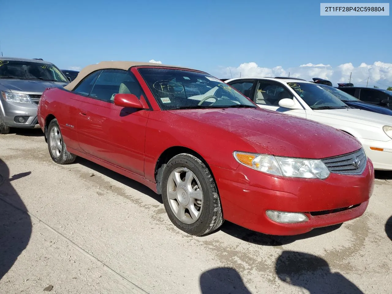 2002 Toyota Camry Solara Se VIN: 2T1FF28P42C598804 Lot: 77619424