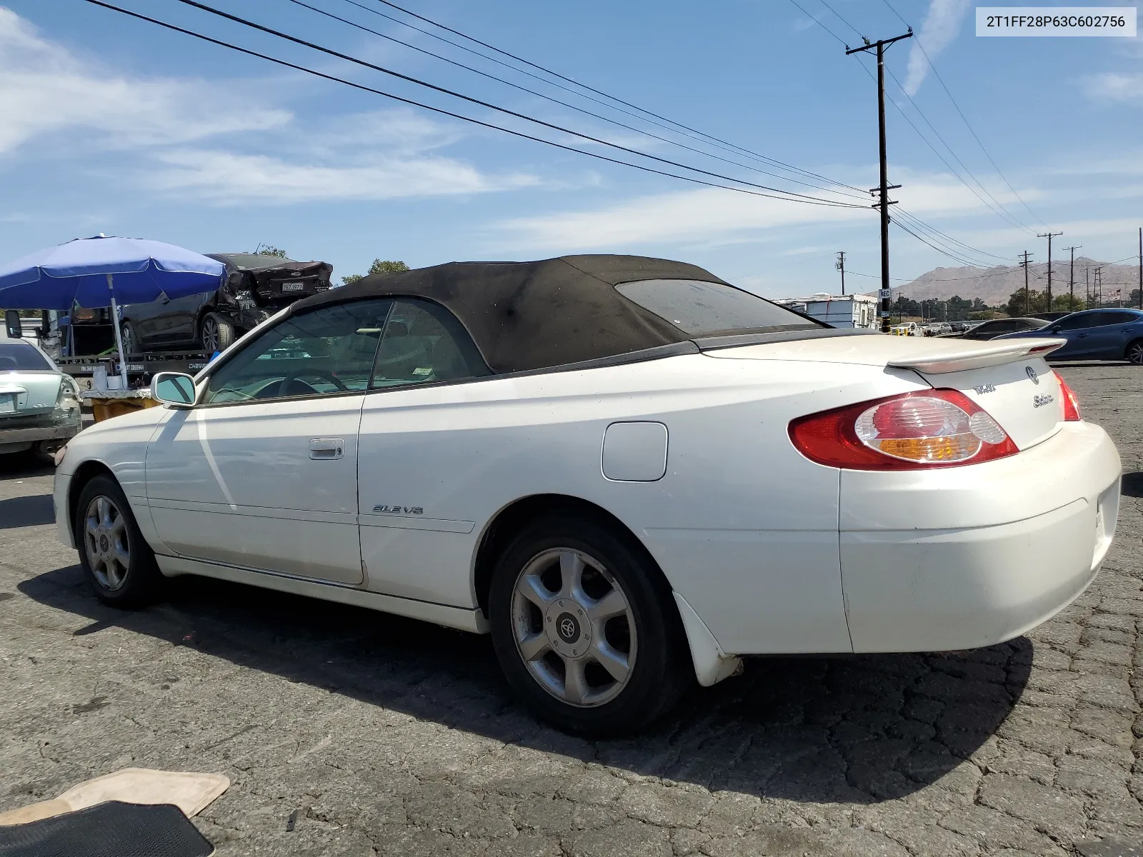 2T1FF28P63C602756 2003 Toyota Camry Solara Se