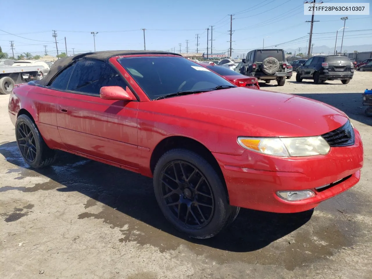 2003 Toyota Camry Solara Se VIN: 2T1FF28P63C610307 Lot: 68513324