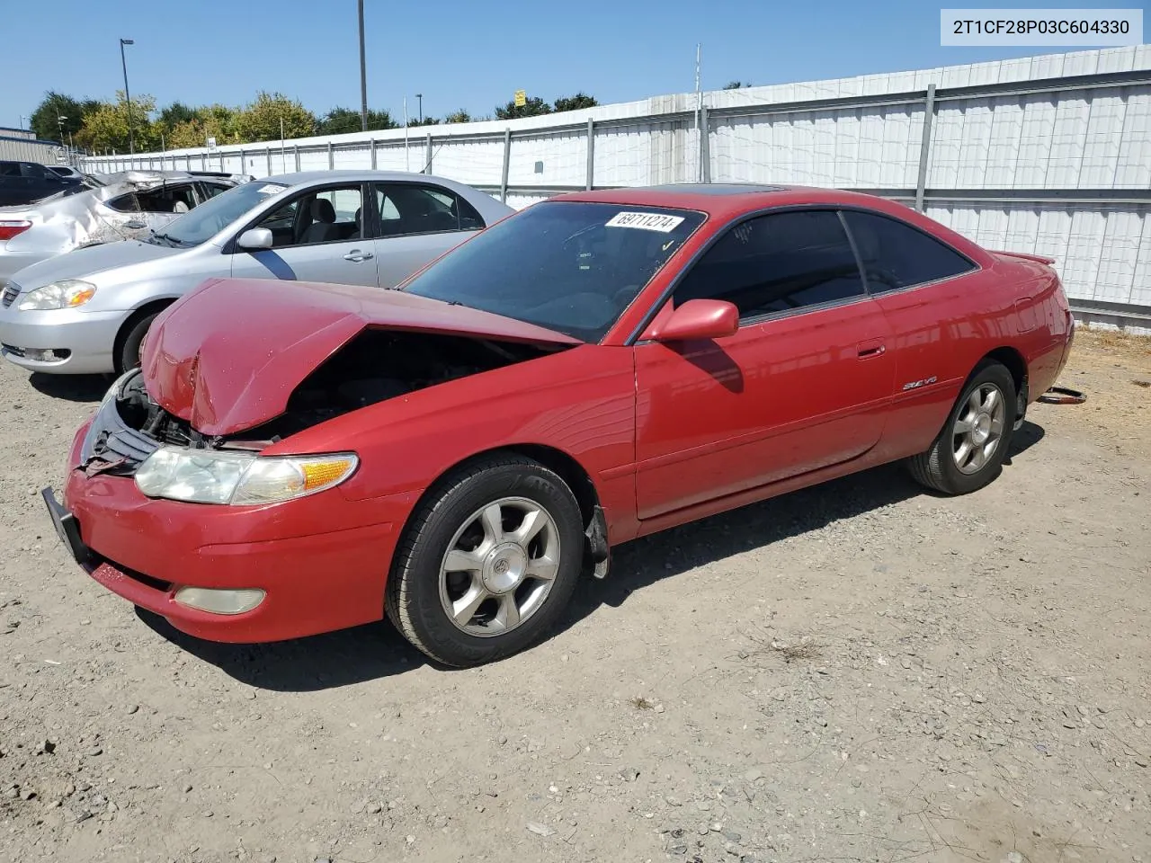 2003 Toyota Camry Solara Se VIN: 2T1CF28P03C604330 Lot: 69711274