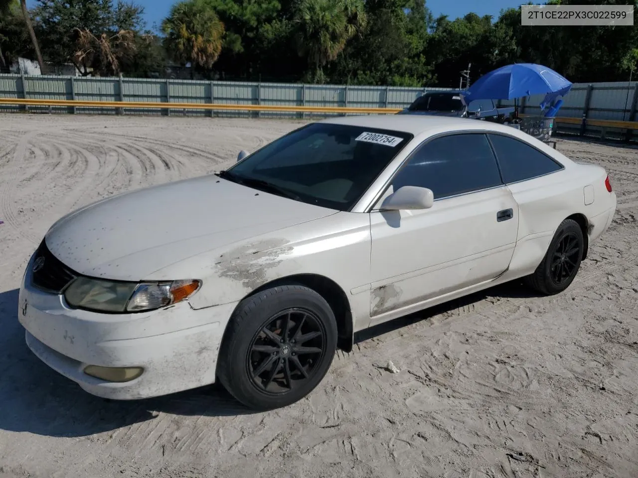 2003 Toyota Camry Solara Se VIN: 2T1CE22PX3C022599 Lot: 72002754